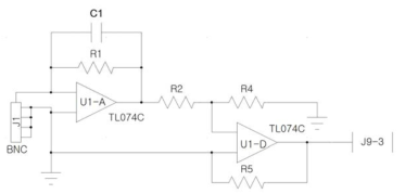 Schematic of charge amplifier (Ver. 2)