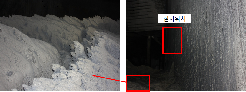 Absorber 후단부에 설치된 시편 사진