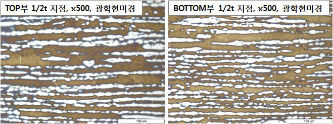 열연재 열처리 후 미세조직