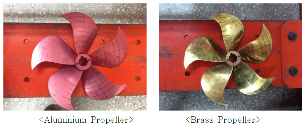 Photos of the Aluminum Propeller and the Brass Propeller