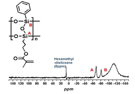 사다리형 폴리실세스퀴옥산 PMA64의 29Si-NMR 스펙트럼