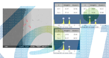 EDS of interface of Cu-Cr/Al-Fe at 450℃ for 1.5hrs (reduction ratio 74.4%).