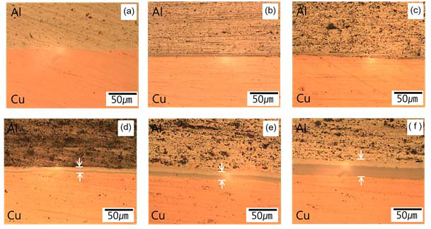 Cu/Al/Cu 접합소재의 초기시편과 열처리에 따른 미세구조