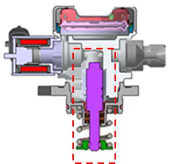 GDI 고압연료펌프의 구동부(피스톤, 리테이너)