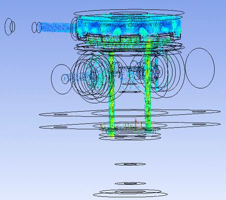 case 1 의 fuel velocity stream line