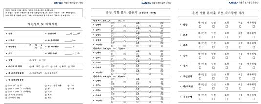 운전성향분석 알고리즘 수용성평가용 설문지양식