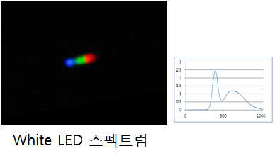 출력된 스펙트럼 사진 및 파장 그래프(White LED)