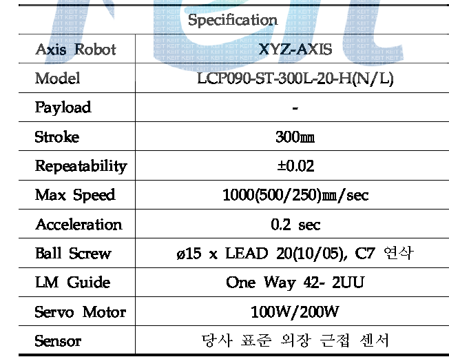 Robot - LCP070-RT-100L-10 사양