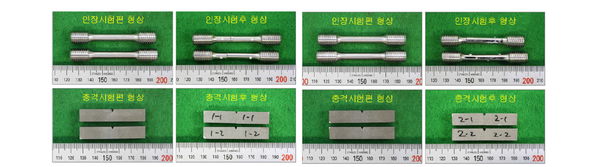 Inner/Outer Ring 상온인장 및 상온충격 시험 전/후 형상