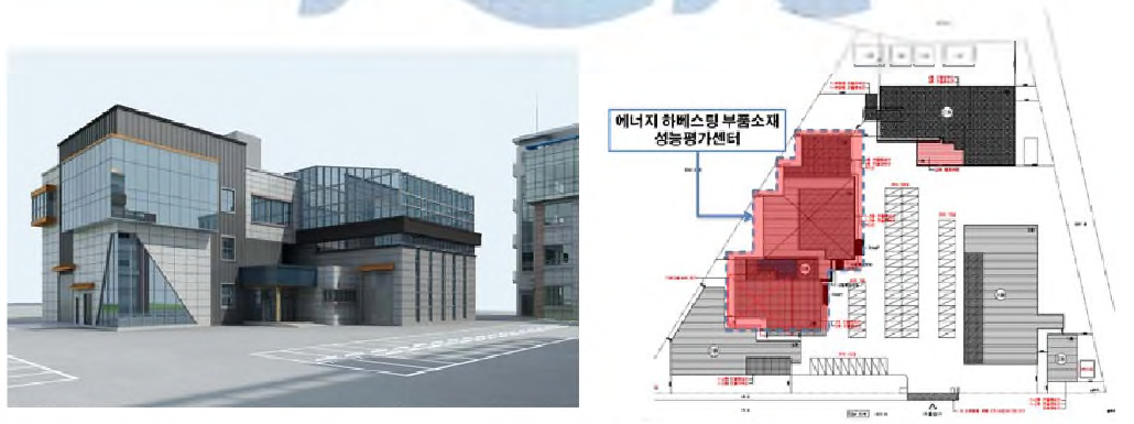 G-value 평가장치 전용공간 조감도 및 배치도