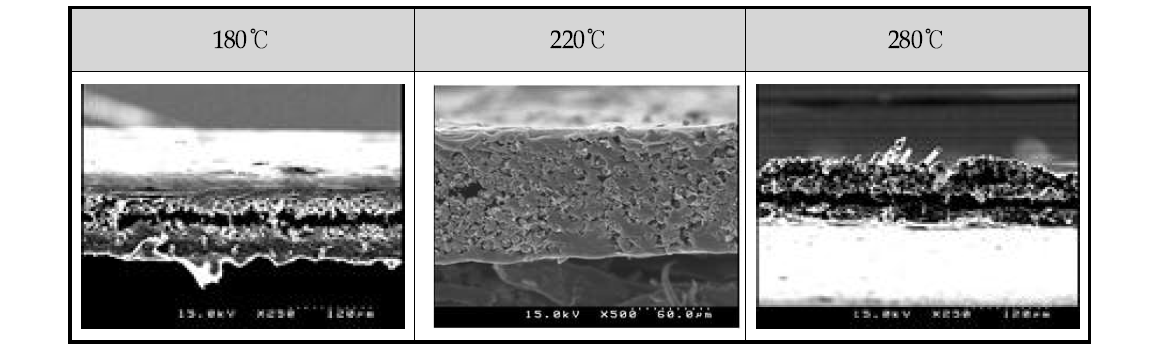 탈호된 탄소섬유의 Polypropylene Film Lamination한 샘플