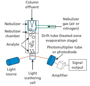 Schematic diagram of the Evaporative Light Scattering Detector.