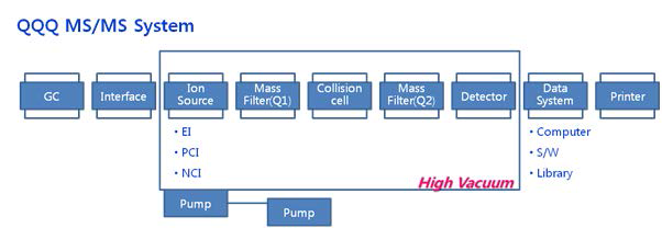 Schematic diagram of GC/MS/MS