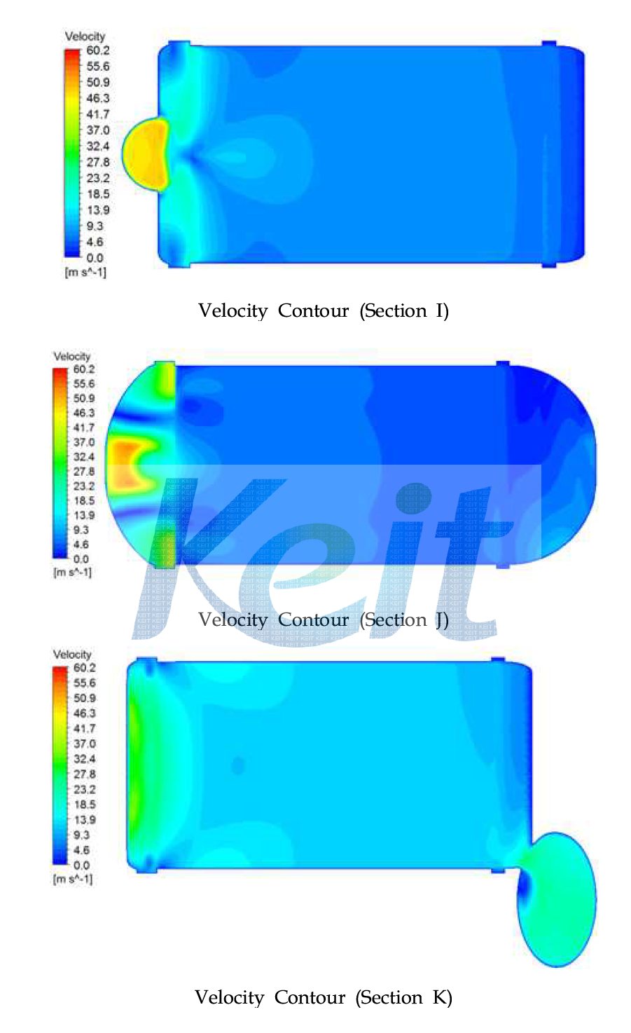 Reheater/Condenser Hot 속도 분포