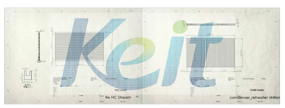 Reheater/Condenser Heat Exchanger Fin 도면
