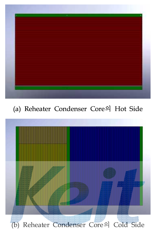 항공기장착용 Reheater Condenser Core 내부 형상