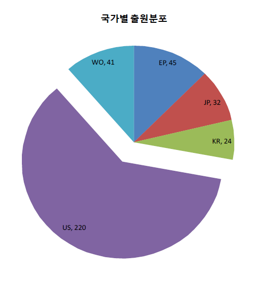 국가별 특허 출원 분포