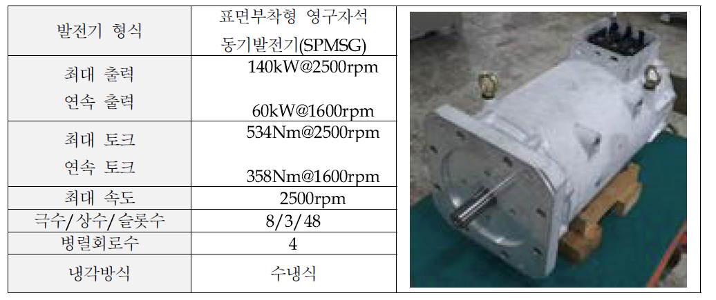 대상 PHEV 발전기 사진 및 상세사양