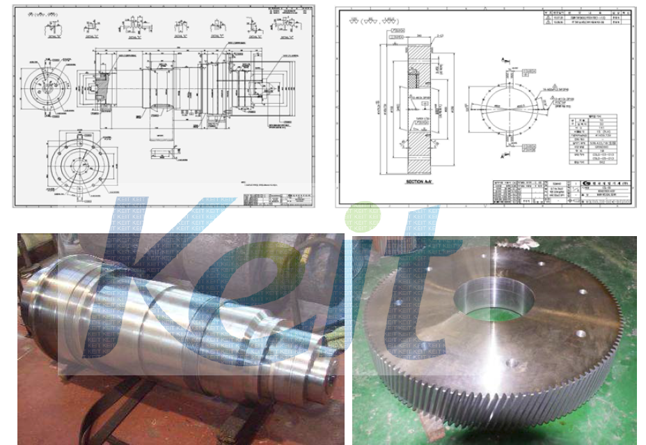 스핀들 및 메인 헬리컬 기어 도면 및 제작
