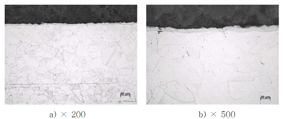 SUS316의 420℃저온 질화처리 단면조직관찰