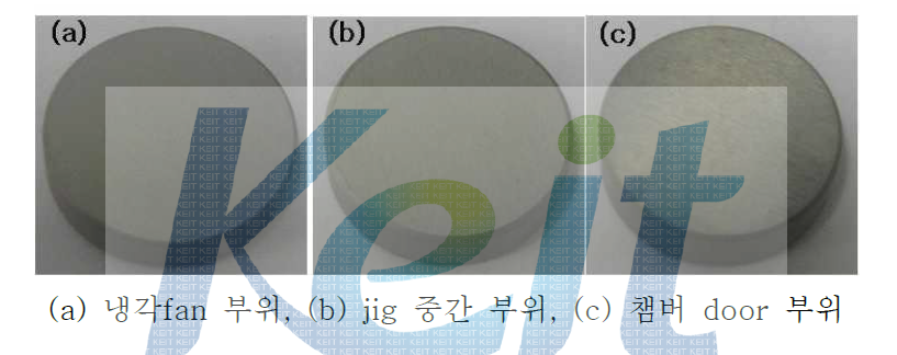 공정 완료후, 제품의 위치에 따른 외형