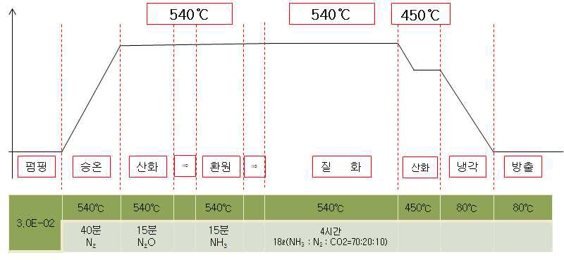 저압질화를 이용한 산질화 공정표