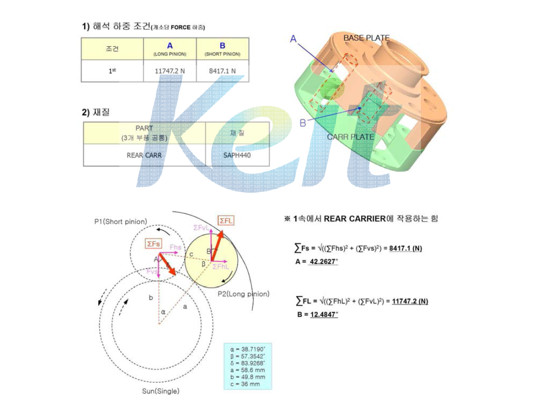 CARR SUB ASSY RR 해석 조건