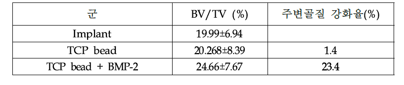주변골질 강화율 계산 결과