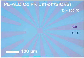 100도 ALD Co 프로세스를 통해 lift-off 방식으로 제작된 Co 패턴의 OM 이미지
