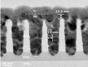 22nm급 trench 기판 Th-ALD Ni 공정 후 TEM 이미지