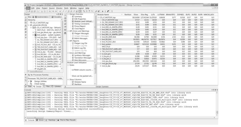 CPRI Interface FPGA 사용블럭및 리소스 사용량