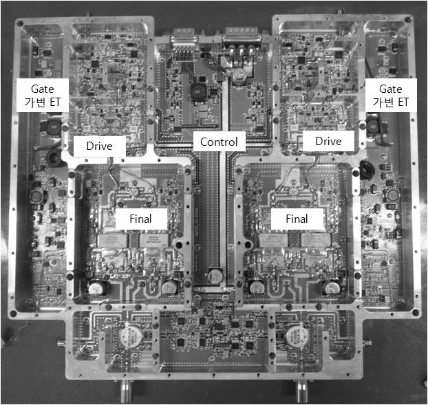 MIMO type의 최종 전력 증폭기 내부 모습