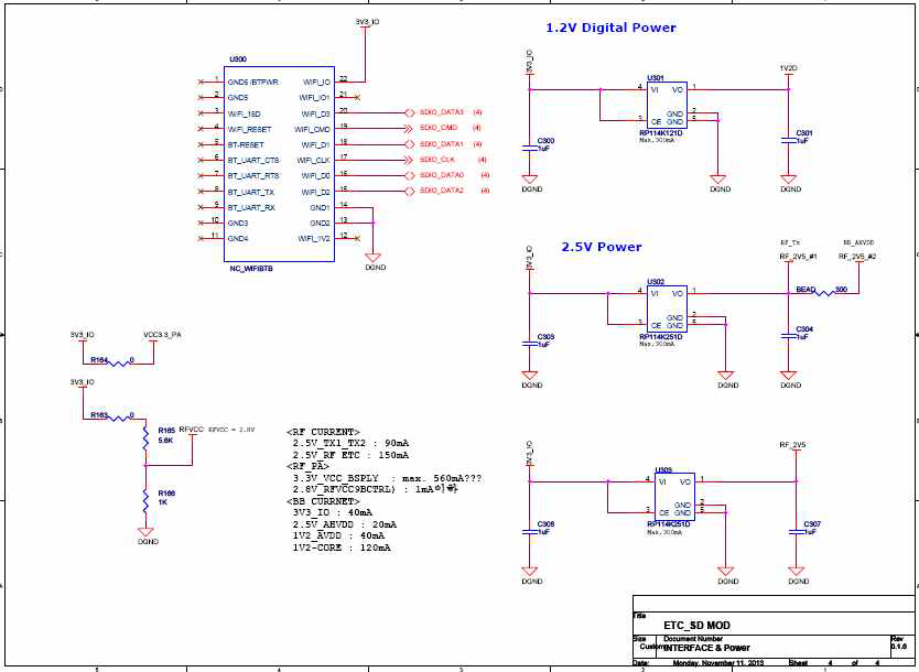 TCC3710 모듈 회로도 (Power/interface)
