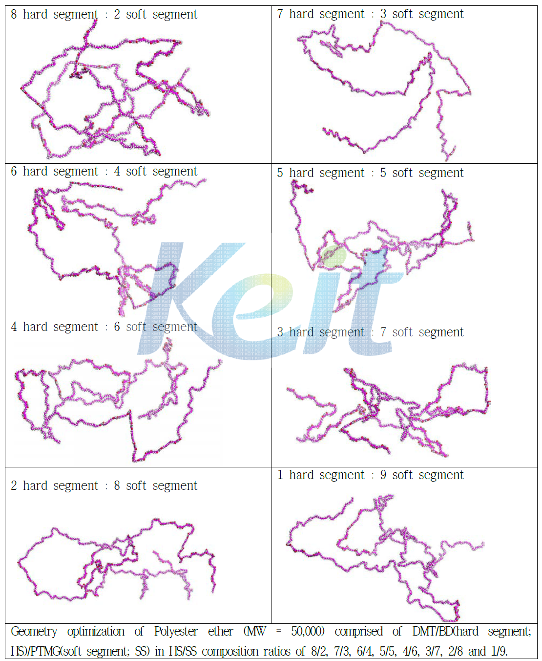 DMT/BD(hard segment; HS)/PTMG(soft segment; SS)계 모델링