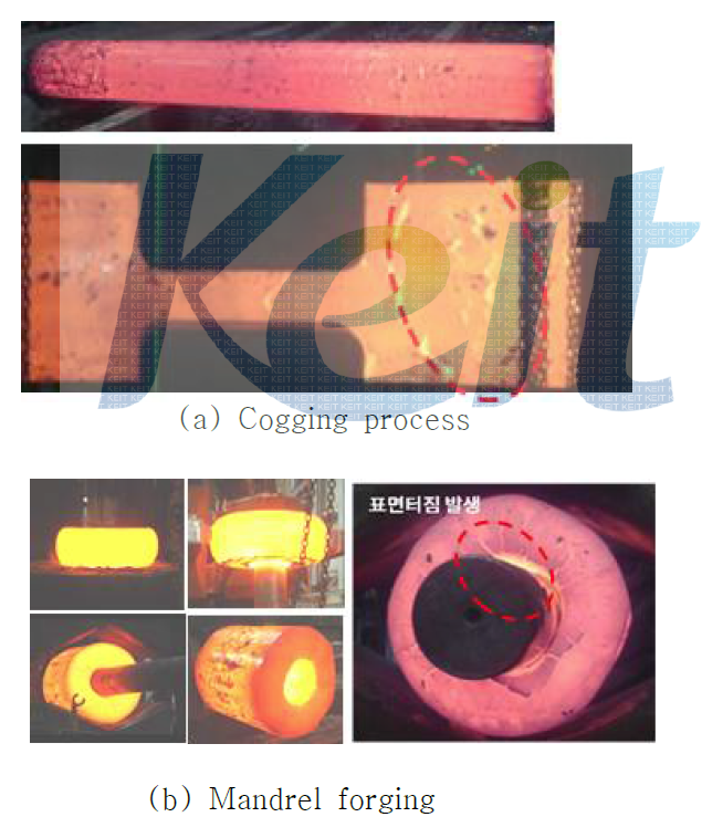 State of hot crack during hot preform forging