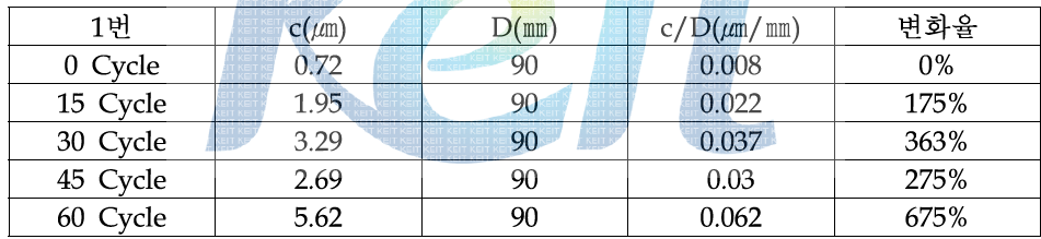 DK아즈텍 시료 1번 Camber 변화율