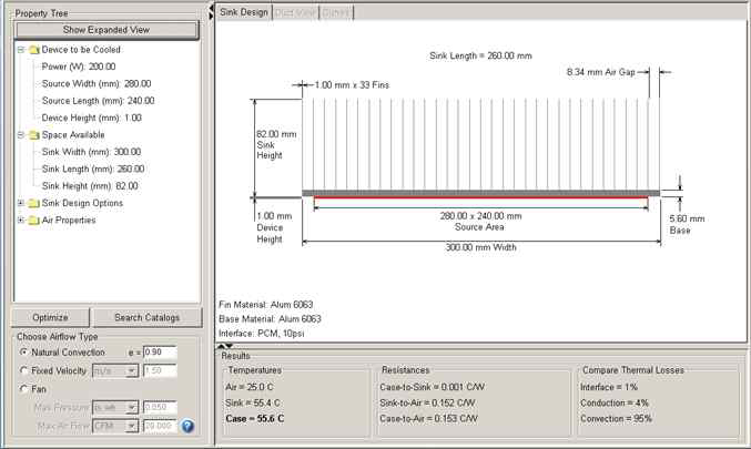 100W 고출력 LED module heatsink 최적화