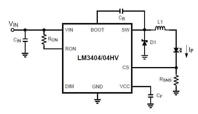 LM3404HV 기본 회로