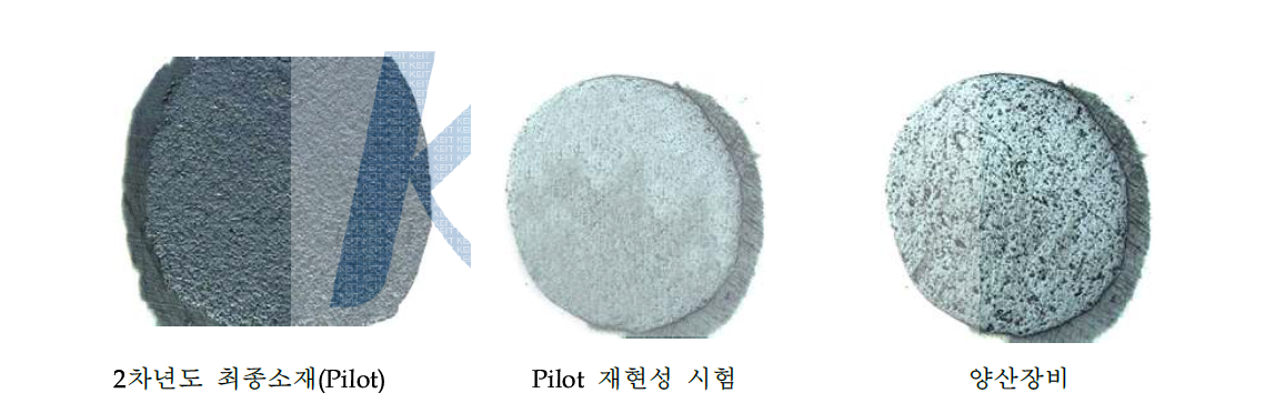 Pellet 미세조직 사진(공구현미경)