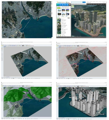 수영만 3D 모델링 과정