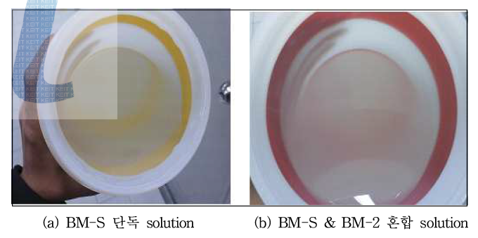 BM-2 유무에 따른 binder solution.