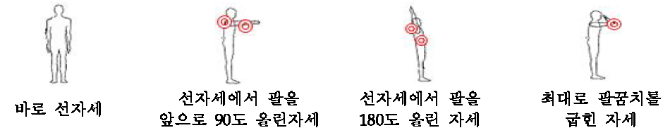 착의평가 동작 예시