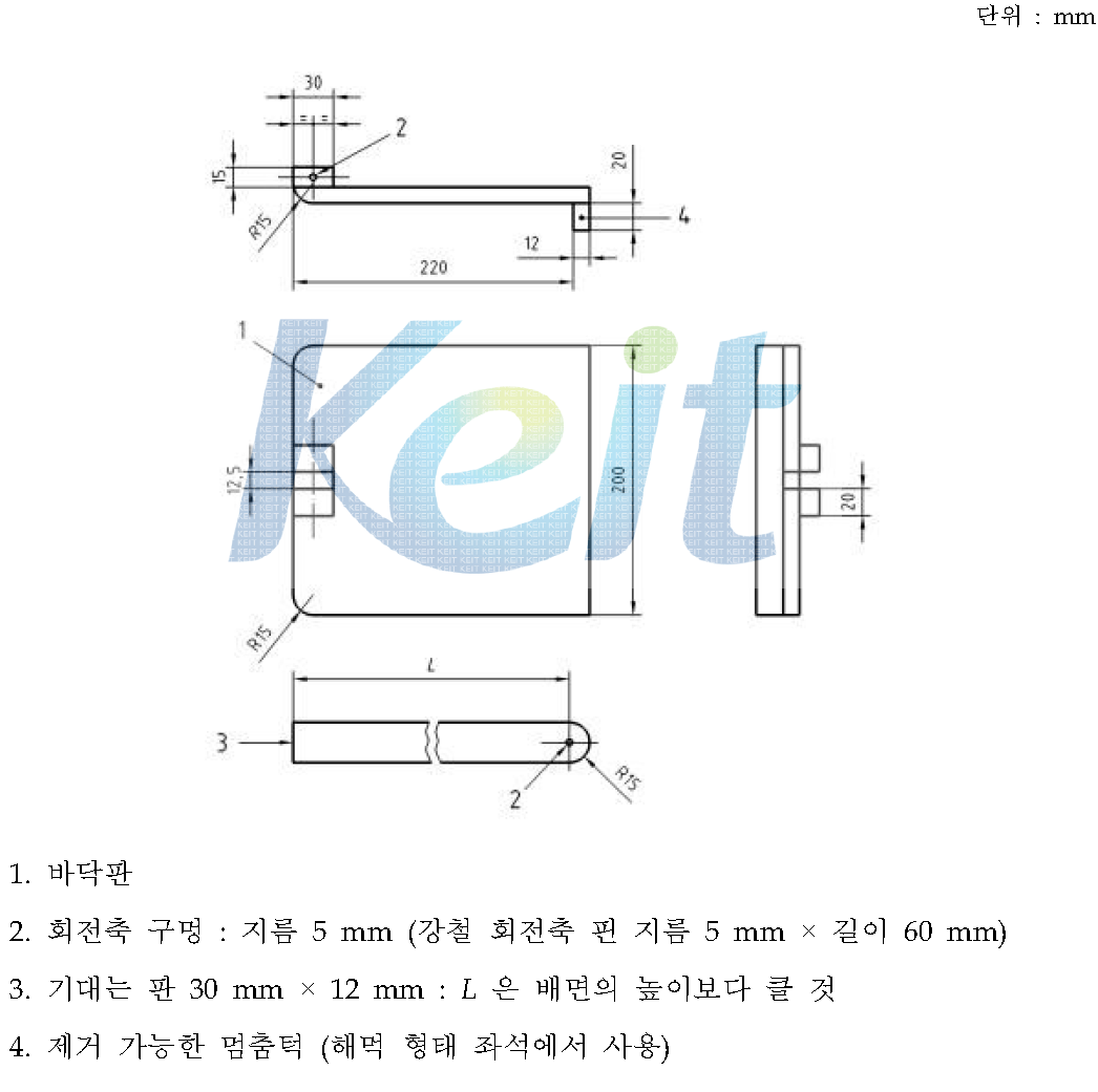 등 받침 각도 측정을 위한 장치의 구성요소