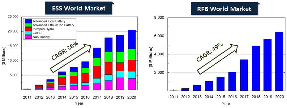 ESS와 RFB 세계 시장 전망