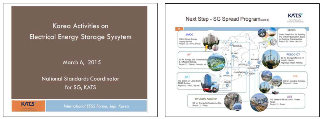 ‘International Forum of ESS Trends & Standardization‘에서의 박지식 코디네이터 발표자료