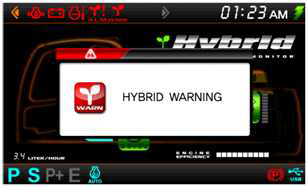 시스템 이상 운전시의 WARN 화면 표시 예