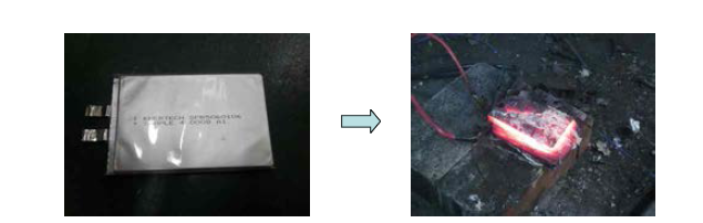 Sample #4의 과충전 시험 전ㆍ후 사진