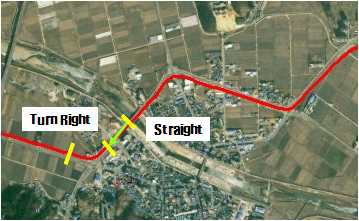 교차로 우회전 구간(50m)