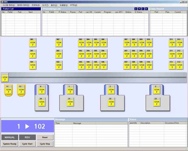 RMC 운영 소프트웨어 메인 화면