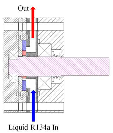 Section view of feed pump